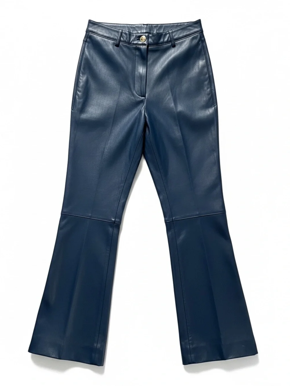 St. John Sport | Midnight Nappa Leather Trousers | Tailored Ankle Crop - Picture 2 of 14